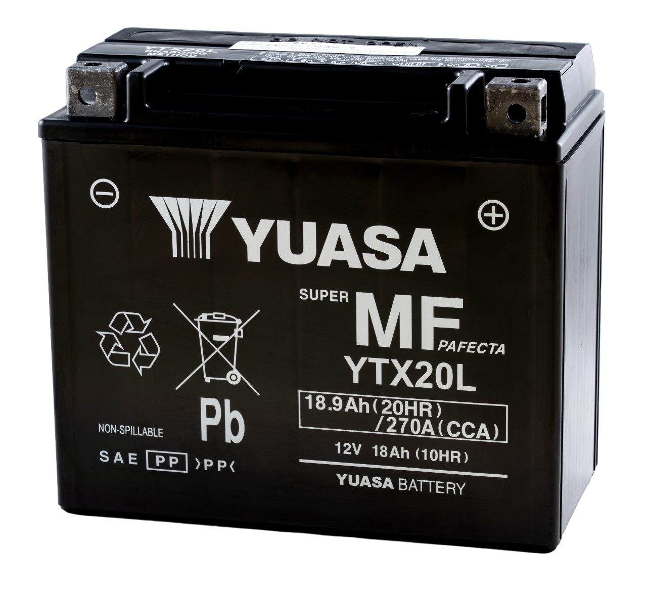 12V 18Ah 270A Yuasa YTX20L / YTX20L-BS AGM Motorradbatterie