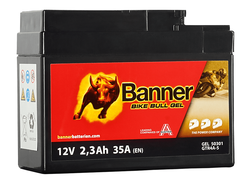 12V 2,3Ah 35A Banner Bike Bull GEL 50301 Motorradbatterie GTR4A-5