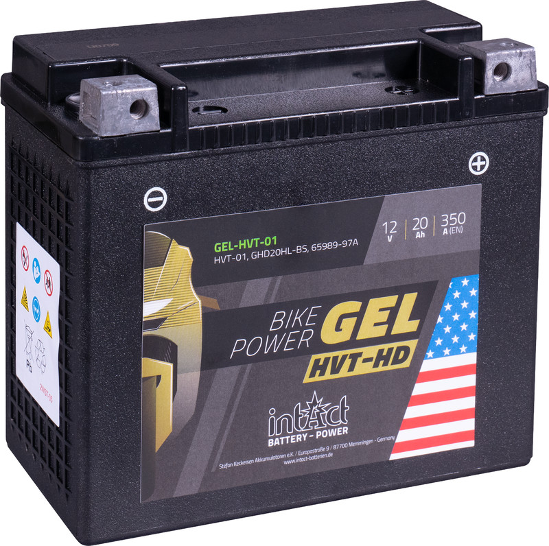 12V 20Ah 350A intAct Bike-Power GEL HVT-HD Motorradbatterie HVT-01 GHD20HL