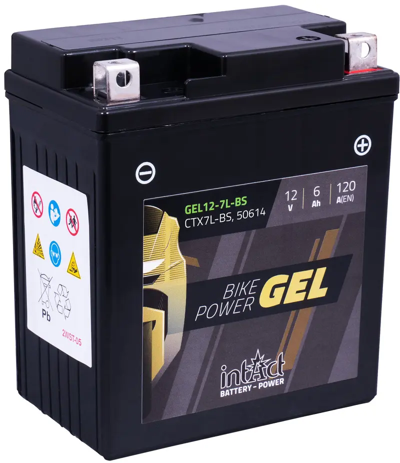 12V 6Ah 120A intAct Bike-Power GEL Motorradbatterie CTX7L-BS 50614