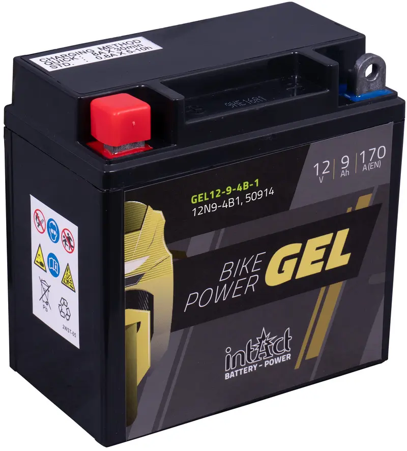 12V 9Ah 170A intAct Bike-Power GEL12-9-4B-1 Motorradbatterie 12N9-4B1 50914